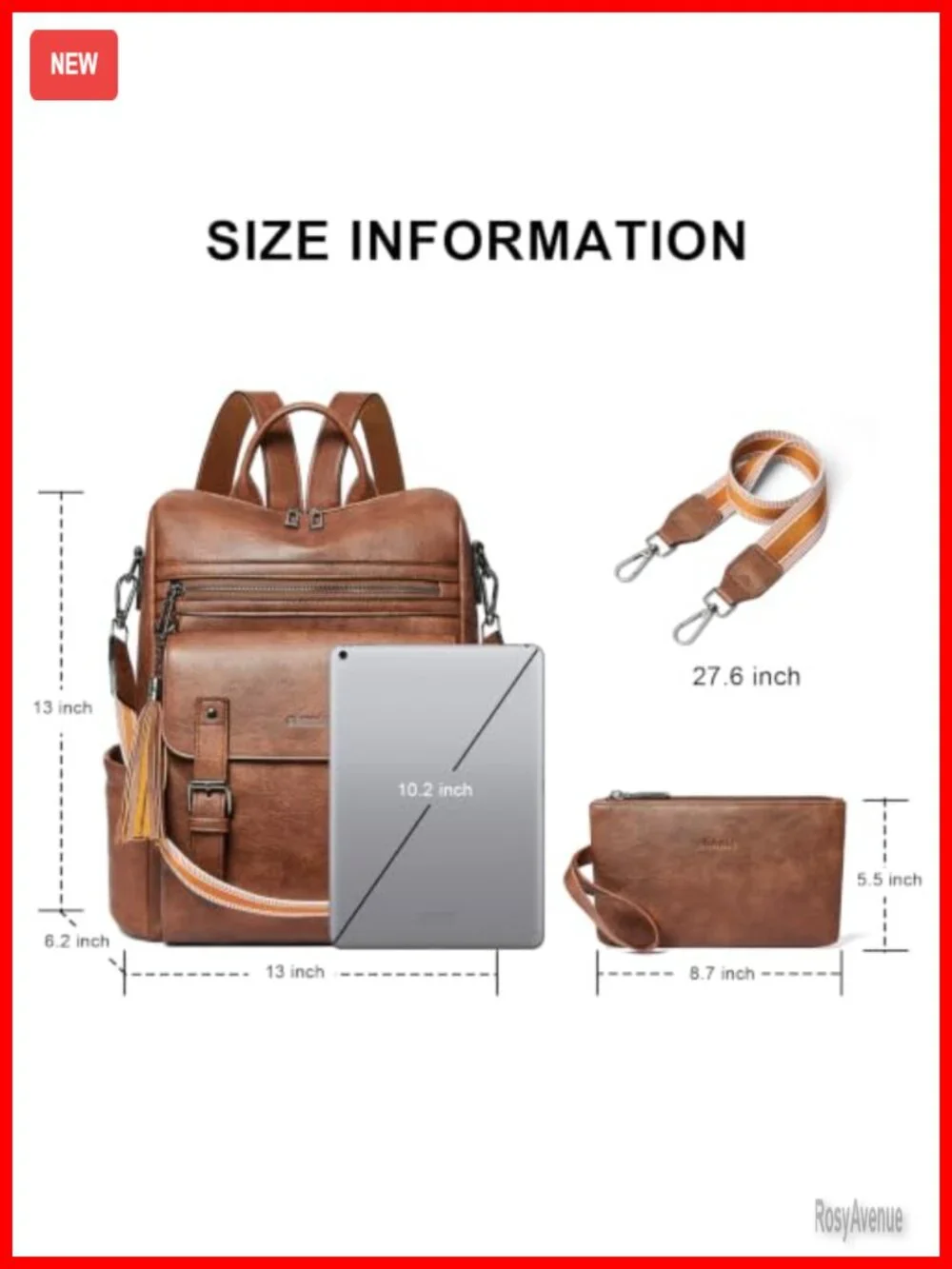 Vegan Leather Convertible Backpack Purse Women Water Resistant Laptop Shoulder